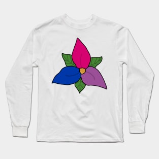 Bisexual pride flower Long Sleeve T-Shirt